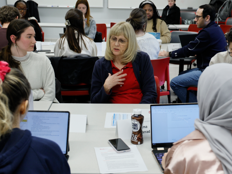 Students learning from a standardized patient