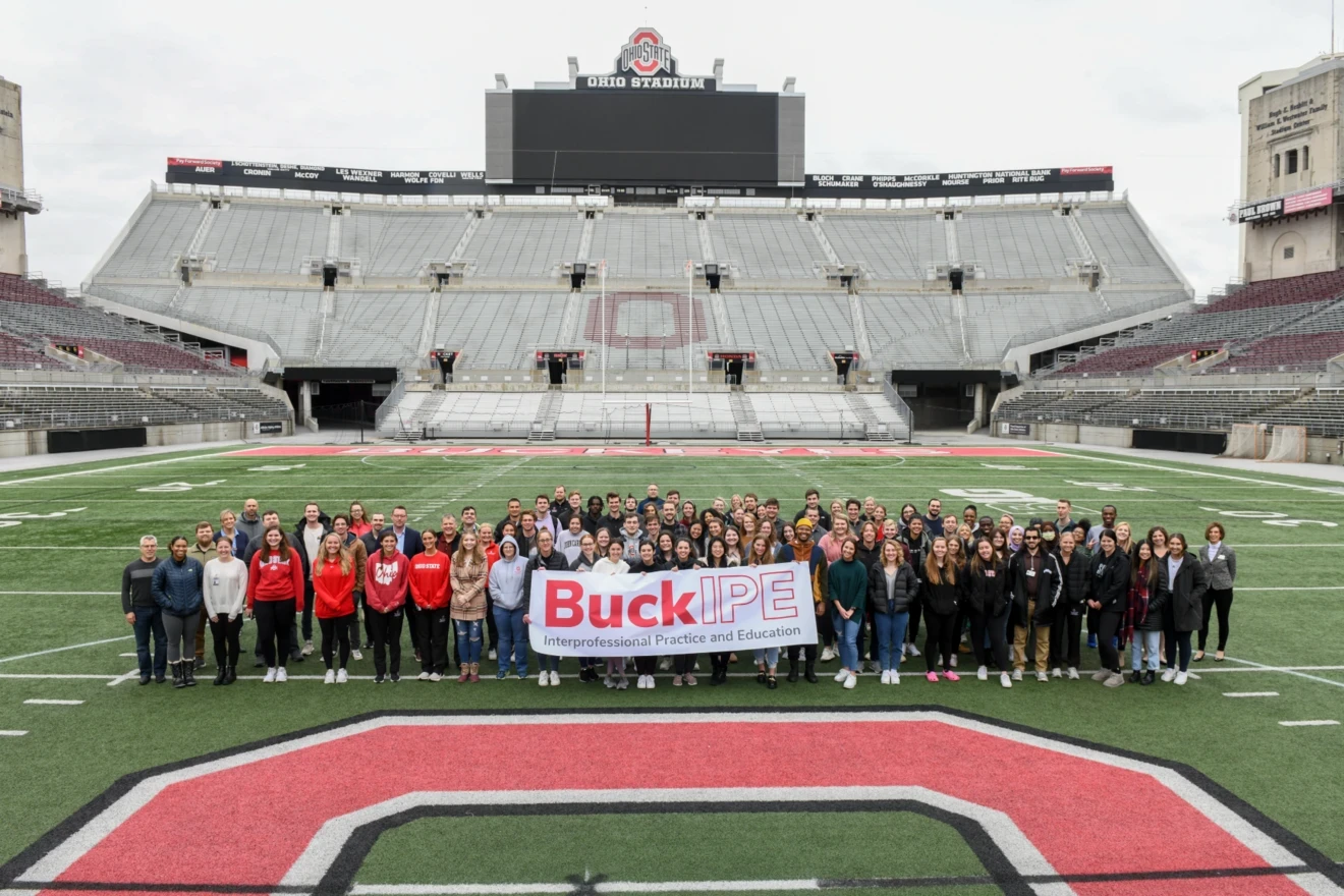 BuckIPE Students gathered at Ohio Stadium