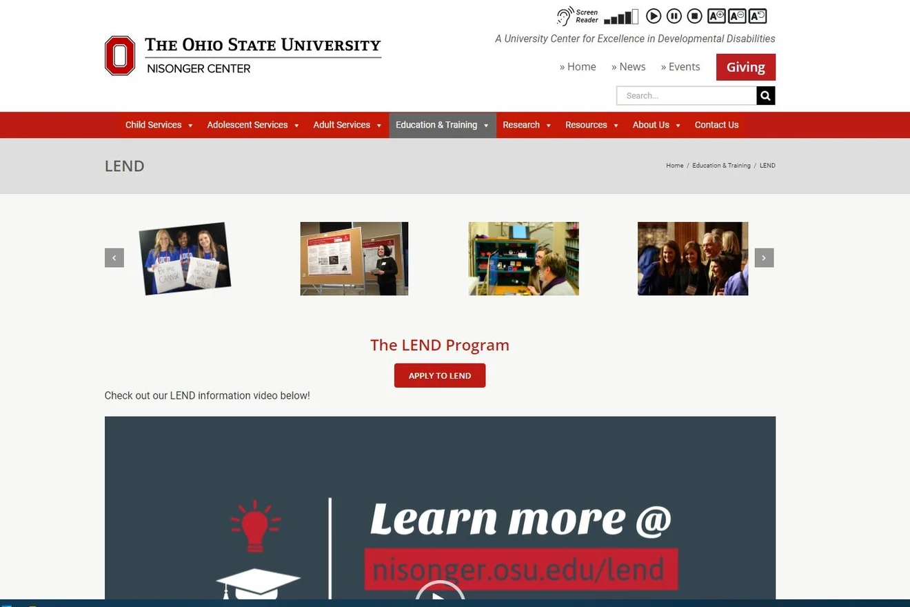 Homepage for the Lend Program