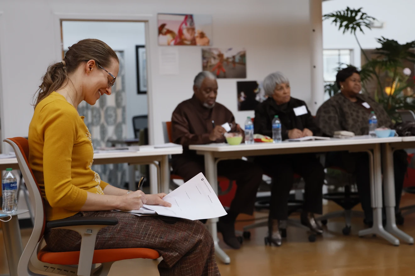 Team member meeting with Community Health Mentors