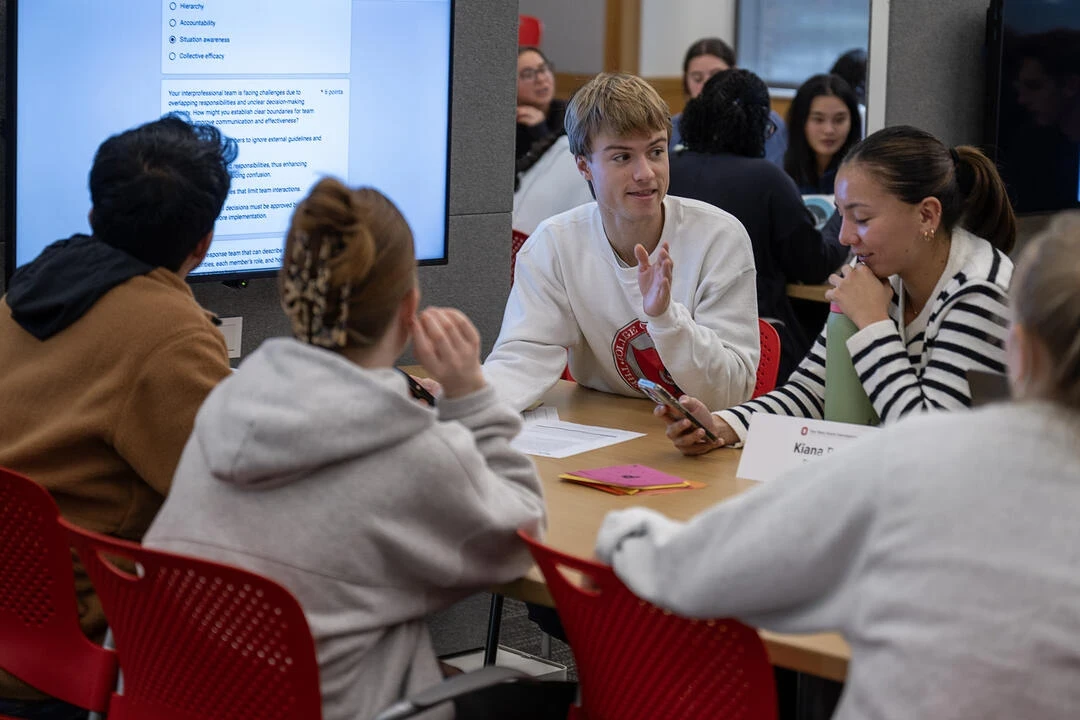 Group of students learning together at a table